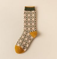 Frau Vintage-stil Geometrisch Baumwolle Crew Socken Ein Paar main image 5