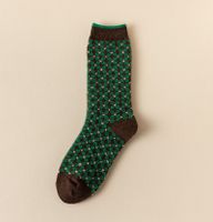 Frau Vintage-stil Geometrisch Baumwolle Crew Socken Ein Paar main image 4