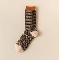 Frau Vintage-stil Geometrisch Baumwolle Crew Socken Ein Paar main image 6