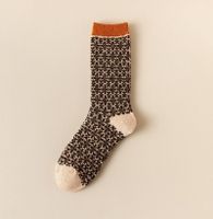 Frau Vintage-stil Geometrisch Baumwolle Crew Socken Ein Paar sku image 3