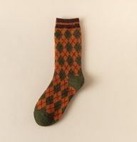 Frau Vintage-stil Geometrisch Baumwolle Crew Socken Ein Paar sku image 2