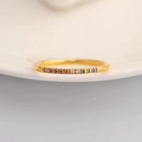 Simple Style Circle Stainless Steel Inlay Zircon Rings 1 Piece main image 5