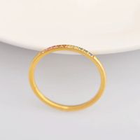 Simple Style Circle Stainless Steel Inlay Zircon Rings 1 Piece main image 3
