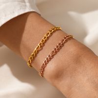 Fashion Geometric Stainless Steel Gold Plated Bracelets main image 3