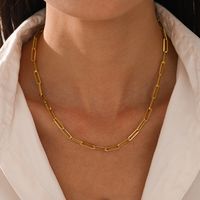 Fashion Geometric Stainless Steel Gold Plated Necklace 1 Pair main image 4