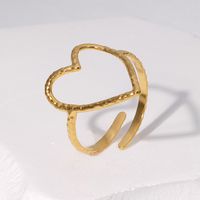 Sweet Heart Shape Stainless Steel Plating Hollow Out Open Ring main image 4
