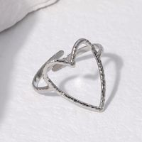 Sweet Heart Shape Stainless Steel Plating Hollow Out Open Ring main image 5