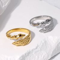 Fashion Wings Stainless Steel Plating Open Ring main image 3