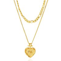 1 Piece Simple Style Heart Shape Stainless Steel Titanium Steel Plating Chain Pendant Necklace sku image 10