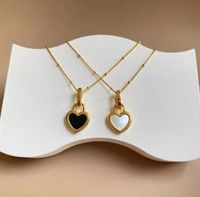 Elegant Heart Shape Titanium Steel Inlay Shell Pendant Necklace main image 4