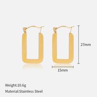 1 Pair Ig Style Simple Style Solid Color Plating Stainless Steel Gold Plated Earrings sku image 1