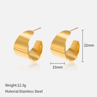1 Pair Ig Style Simple Style Solid Color Plating Stainless Steel Gold Plated Earrings sku image 8