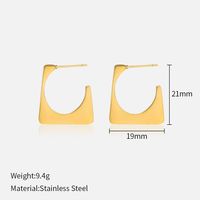 1 Pair Ig Style Simple Style Solid Color Plating Stainless Steel Gold Plated Earrings sku image 5