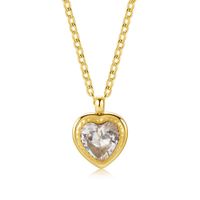 1 Piece Simple Style Heart Shape Stainless Steel Titanium Steel Plating Chain Pendant Necklace main image 2