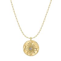 Mode Rond Soleil Acier Au Titane Placage Incruster Pierre Naturelle Zircon Pendentif 1 Pièce sku image 10