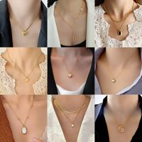 Fashion Heart Shape Rose Stainless Steel Plating Necklace main image 1