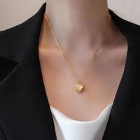 Fashion Heart Shape Rose Stainless Steel Plating Necklace main image 5