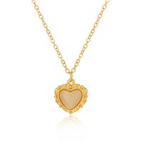 Fashion Heart Shape Rose Stainless Steel Plating Necklace main image 4
