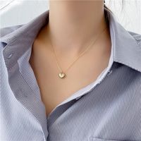 Fashion Heart Shape Rose Stainless Steel Plating Necklace sku image 7