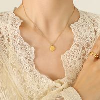 Mode Herzform Rose Rostfreier Stahl Überzug Halskette sku image 2