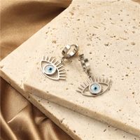 Fashion Devil's Eye Stainless Steel Gold Plated Shell Earrings 1 Pair main image 5