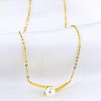 Elegant Geometrisch Titan Stahl Überzug Künstliche Perlen Halskette sku image 2