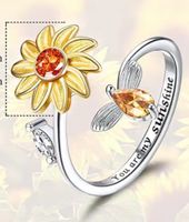 Mode Blume Kupfer Überzug Inlay Zirkon Offener Ring 1 Stück sku image 9