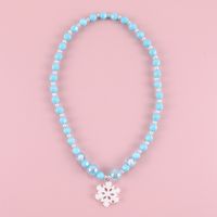 Fashion Rainbow Mermaid Snowflake Resin Beaded Girl's Necklace 1 Piece sku image 7