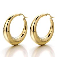 Fashion U Shape Stainless Steel Gold Plated Earrings 1 Pair main image 1
