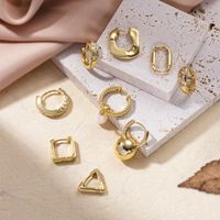 Fashion Geometric Copper Plating Inlay Pearl Zircon Ear Studs 1 Piece main image 3