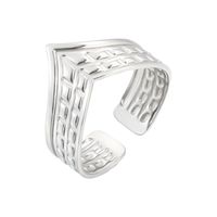 Fashion Geometric Stainless Steel Plating Open Ring main image 5