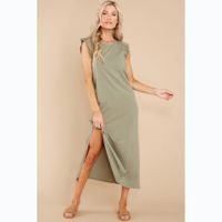 Women's A-line Skirt Fashion Round Neck Sleeveless Solid Color Maxi Long Dress Casual main image 5