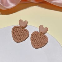 Simple Style Heart Shape Soft Clay Handmade Women's Drop Earrings 1 Pair sku image 3