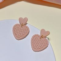 Simple Style Heart Shape Soft Clay Handmade Women's Drop Earrings 1 Pair sku image 4