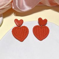 Simple Style Heart Shape Soft Clay Handmade Women's Drop Earrings 1 Pair sku image 7