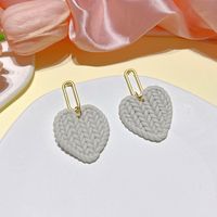 Simple Style Heart Shape Soft Clay Handmade Women's Drop Earrings 1 Pair sku image 1