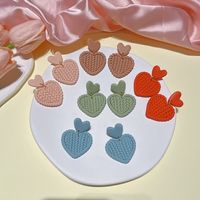 Simple Style Heart Shape Soft Clay Handmade Women's Drop Earrings 1 Pair main image 3