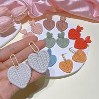 Simple Style Heart Shape Soft Clay Handmade Women's Drop Earrings 1 Pair main image 2