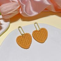 Simple Style Heart Shape Soft Clay Handmade Women's Drop Earrings 1 Pair sku image 6