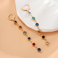 1 Pair Fashion Round Alloy Inlay Rhinestones Women's Drop Earrings main image 3