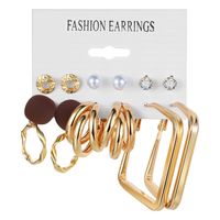 Elegant Geometric Alloy Plating Artificial Pearls Rhinestones Women's Earrings 1 Set sku image 6