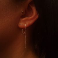 1 Pair Elegant Geometric Copper Plating Silver Plated Ear Line sku image 2