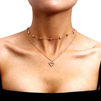 Fashion Heart Shape Alloy Plating Women's Layered Necklaces sku image 2