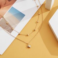 Fashion Heart Shape Alloy Plating Women's Layered Necklaces main image 3