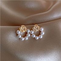 Moda Forma De Corazón Nudo De Lazo Aleación Embutido Perlas Artificiales Diamantes De Imitación Mujeres Pendientes 1 Par main image 5
