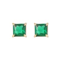 Fashion Square Titanium Steel Ear Studs Inlay Zircon Stainless Steel Earrings 1 Pair sku image 6