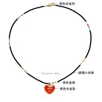 Fashion Heart Shape Crown Glass Glass Handmade Women's Necklace 1 Piece sku image 5