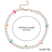 Sweet Cartoon Artificial Pearl Soft Clay Beaded Women's Necklace sku image 6