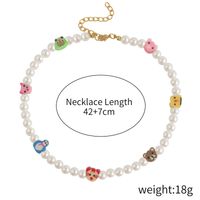 Sweet Cartoon Artificial Pearl Soft Clay Beaded Women's Necklace sku image 3