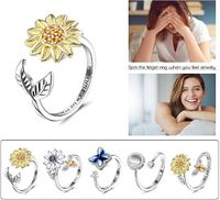 Fashion Flower Copper Plating Inlay Zircon Open Ring 1 Piece main image 1